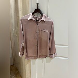 Victoria's Secret Pink Satin Pajama Top size M Short